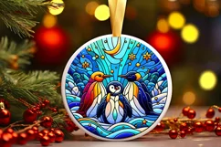 Round Christmas Ornament Sublimation|Clipart Product Image 1