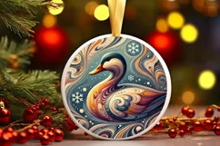 Round Christmas Ornament Sublimation|Clipart Product Image 1