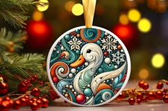 Round Christmas Ornament Sublimation|Clipart Product Image 1