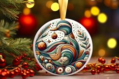 Round Christmas Ornament Sublimation|Clipart Product Image 1