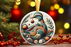 Round Christmas Ornament Sublimation|Clipart Product Image 1