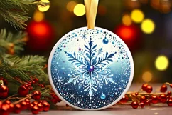 Round Christmas Ornament Sublimation|Clipart Product Image 1