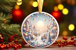 Detailed Christmass Scene Made of Molten Candy Sublimation Product Image 3