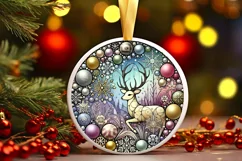 Round Christmas Ornament Sublimation|Clipart Product Image 2