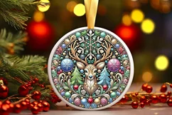 Round Christmas Ornament Sublimation|Clipart Product Image 2