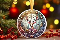 Round Christmas Ornament Sublimation|Clipart Product Image 2