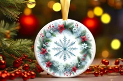 Round Christmas Ornament Sublimation|Clipart Product Image 1