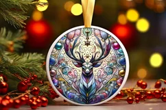 Round Christmas Ornament Sublimation|Clipart Product Image 1