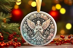 Round Christmas Ornament Sublimation|Clipart Product Image 1