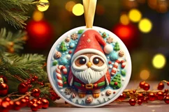 Round Christmas Ornament Sublimation|Clipart Product Image 2