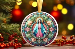 Round Christmas Ornament Sublimation|Clipart Product Image 1