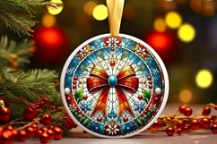 Round Christmas Ornament Sublimation|Clipart Product Image 2