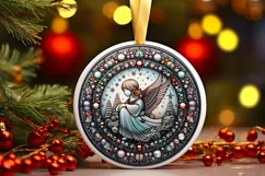 Round Christmas Ornament Sublimation|Clipart Product Image 1