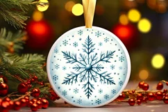 Round Christmas Ornament Sublimation|Clipart Product Image 1