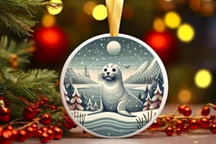 Round Christmas Ornament Sublimation|Clipart Product Image 1