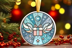 Round Christmas Ornament Sublimation|Clipart Product Image 1