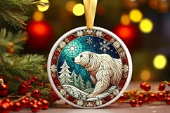 Round Christmas Ornament Sublimation|Clipart Product Image 2