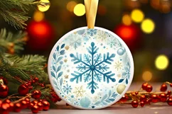 Round Christmas Ornament Sublimation|Clipart Product Image 1