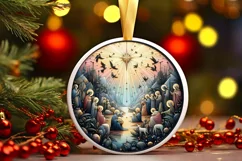 Round Christmas Ornament Sublimation|Clipart Product Image 1