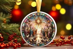 Round Christmas Ornament Sublimation|Clipart Product Image 1