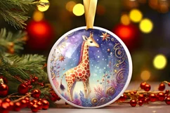 Round Christmas Ornament Sublimation|Clipart Product Image 1