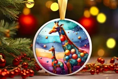 Round Christmas Ornament Sublimation|Clipart Product Image 1
