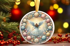Round Christmas Ornament Sublimation|Clipart Product Image 2