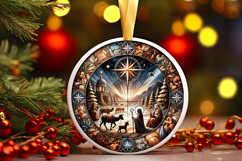 Round Christmass Ornament PNG Product Image 1