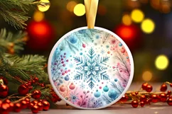 Round Christmas Ornament Sublimation|Clipart Product Image 1