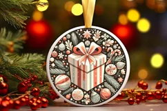 Round Christmas Ornament Sublimation|Clipart Product Image 1