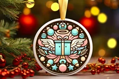 Round Christmas Ornament Sublimation|Clipart Product Image 1