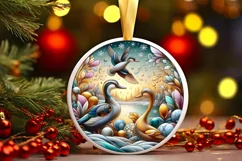 Round Christmas Ornament Sublimation|Clipart Product Image 1