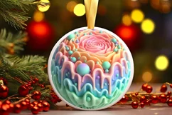 Round Christmas Ornament Sublimation|Clipart Product Image 2