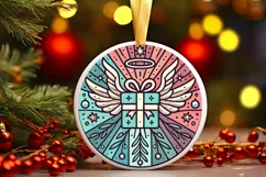 Round Christmas Ornament Sublimation|Clipart Product Image 2