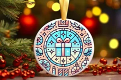 Round Christmas Ornament Sublimation|Clipart Product Image 2