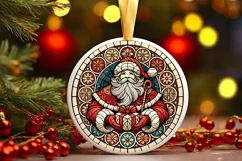Round Christmas Ornament Sublimation|Clipart Product Image 2