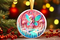 Round Christmas Ornament Sublimation|Clipart Product Image 2
