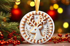 Round Christmass Ornament PNG Product Image 1