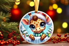 Round Christmas Ornament Sublimation|Clipart Product Image 2