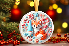 Round Christmass Ornament PNG Product Image 1