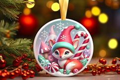 Round Christmass Ornament PNG Product Image 1