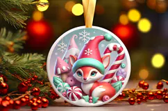 Round Christmass Ornament PNG Product Image 1