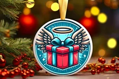Round Christmas Ornament Sublimation|Clipart Product Image 1