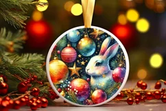 Round Christmas Ornament Sublimation|Clipart Product Image 1