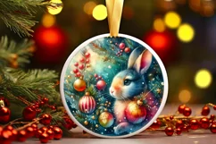Round Christmas Ornament Sublimation|Clipart Product Image 1