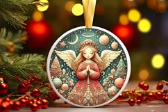 Round Christmas Ornament Sublimation|Clipart Product Image 2