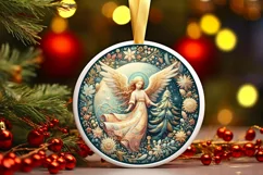 Round Christmas Ornament Sublimation|Clipart Product Image 2
