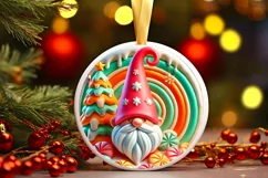 Round Christmas Ornament Sublimation|Clipart Product Image 2