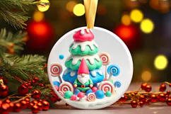 Round Christmass Ornament PNG Product Image 1