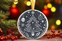 Round Christmas Ornament Sublimation|Clipart Product Image 2